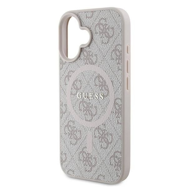 Guess 4G Ring Classic Logo MagSafe iPhone 16 Plus Dėklas - rožinis 5 Guess 4G Ring Classic Logo MagSafe iPhone 16 Plus Dėklas - rožinis 5