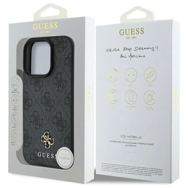 iPhone 16 Pro Guess 4G Small Classic MagSafe dėklas - juodas 7