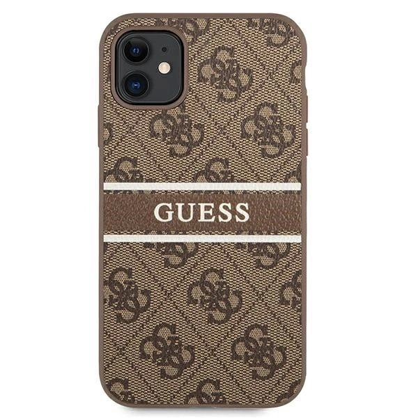 Guess 4G Stripe Dėklas skirtas iPhone 11 / Xr 6.1" - Rudas 2 Guess 4G Stripe Dėklas skirtas iPhone 11 / Xr 6.1" - Rudas 2