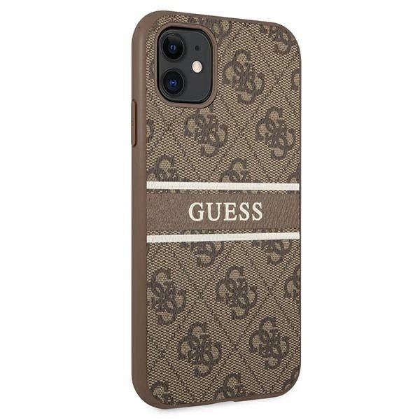 Guess 4G Stripe Dėklas skirtas iPhone 11 / Xr 6.1" - Rudas 3 Guess 4G Stripe Dėklas skirtas iPhone 11 / Xr 6.1" - Rudas 3