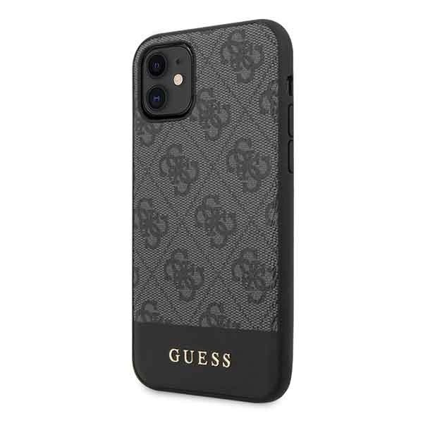 Guess 4G Stripe Collection Dėklas skirtas iPhone 11 6.1" / Xr - Pilkas 1