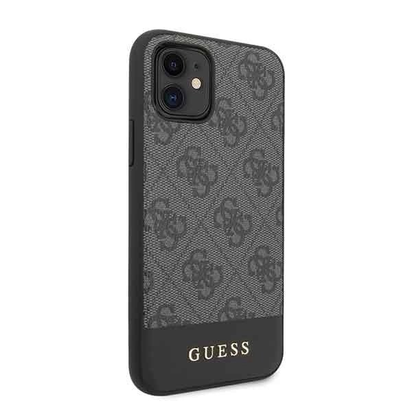 Guess 4G Stripe Collection Dėklas skirtas iPhone 11 6.1" / Xr - Pilkas 4 Guess 4G Stripe Collection Dėklas skirtas iPhone 11 6.1" / Xr - Pilkas 4