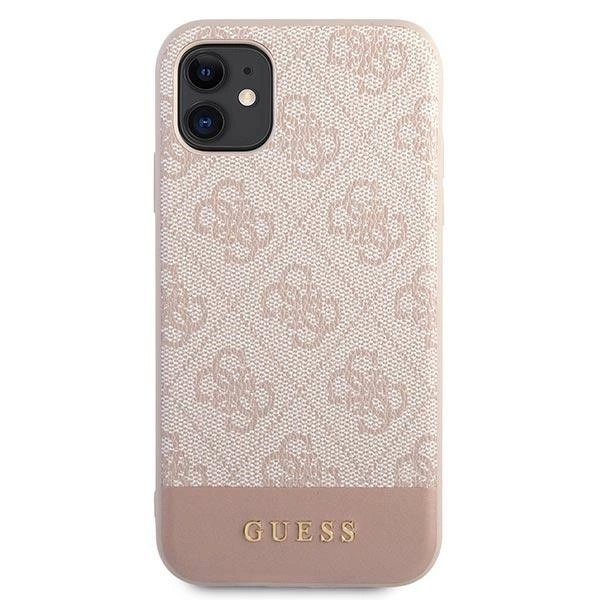 Guess 4G Stripe Collection Dėklas skirtas iPhone 11 / Xr 6.1" - Rožinis 2 Guess 4G Stripe Collection Dėklas skirtas iPhone 11 / Xr 6.1" - Rožinis 2