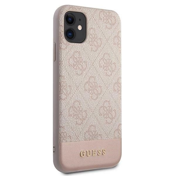 Guess 4G Stripe Collection Dėklas skirtas iPhone 11 / Xr 6.1" - Rožinis 3 Guess 4G Stripe Collection Dėklas skirtas iPhone 11 / Xr 6.1" - Rožinis 3