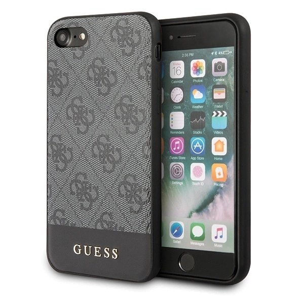 Guess 4G Stripe Collection Dėklas skirtas iPhone 7 / 8 / SE 2020 / SE 2022 - Pilkas Guess 4G Stripe Collection Dėklas skirtas iPhone 7 / 8 / SE 2020 / SE 2022 - Pilkas