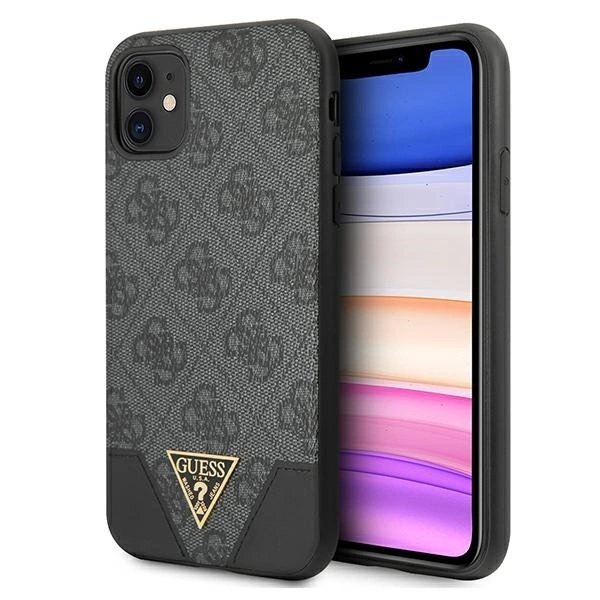 Guess 4G Triangle Collection Dėklas skirtas iPhone 11 6.1" / Xr - Pilkas