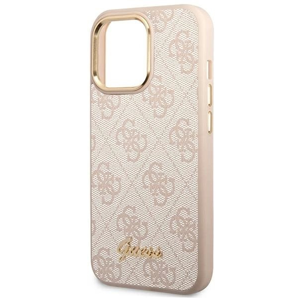 Guess 4G Vintage Gold Logo Dėklas iPhone 14 Pro - Rožinis 5 Guess 4G Vintage Gold Logo Dėklas iPhone 14 Pro - Rožinis 5