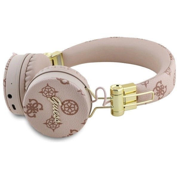 Belaidės ausinės Guess ENC GUBH70EPOSMW On-Ear – rudos, Peony Script Round Shape 1