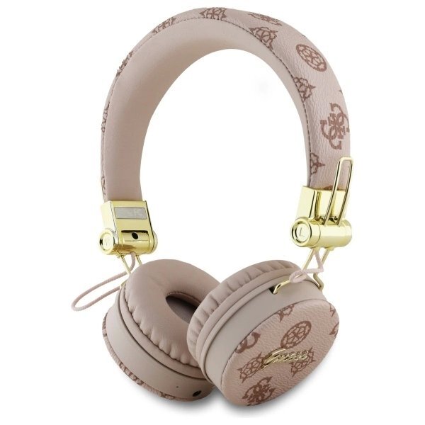 Belaidės ausinės Guess ENC GUBH70EPOSMW On-Ear – rudos, Peony Script Round Shape