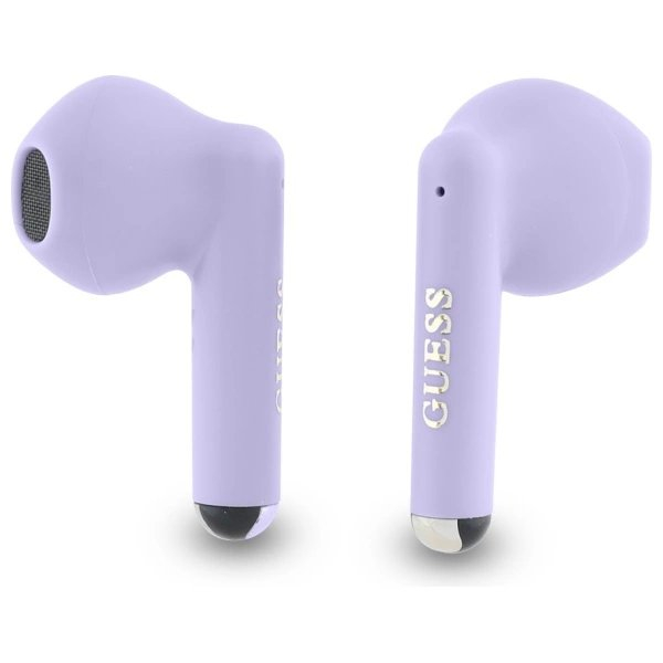 Guess GUTWSJ14ESGU TWS Bluetooth ausinės + įkrovimo stotelė – violetinės/violetinės su klasikiniais logotipais 1