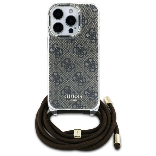 Dėklas Guess Crossbody Cord 4G Print iPhone 16 Pro - Rudas 1 Dėklas Guess Crossbody Cord 4G Print iPhone 16 Pro - Rudas 1