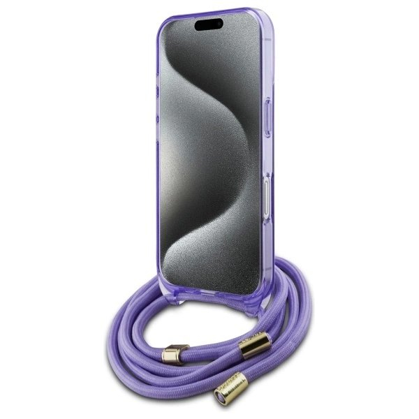 Dėklas Guess Crossbody Cord Script MagSafe iPhone 16 - Violetinis 3 Dėklas Guess Crossbody Cord Script MagSafe iPhone 16 - Violetinis 3