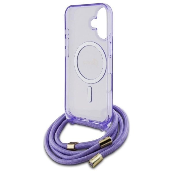 Dėklas Guess Crossbody Cord Script MagSafe iPhone 16 - Violetinis 5 Dėklas Guess Crossbody Cord Script MagSafe iPhone 16 - Violetinis 5