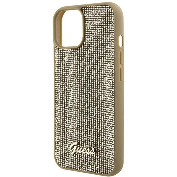 Dėklas Guess Disco Metal Script   iPhone 15 - Auksinis 5 Dėklas Guess Disco Metal Script   iPhone 15 - Auksinis 5