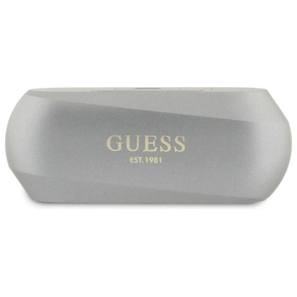 Belaidės ausinės Guess Elongated Metallic Printed Logo TWS + įkrovimo stotelė – pilkos 1