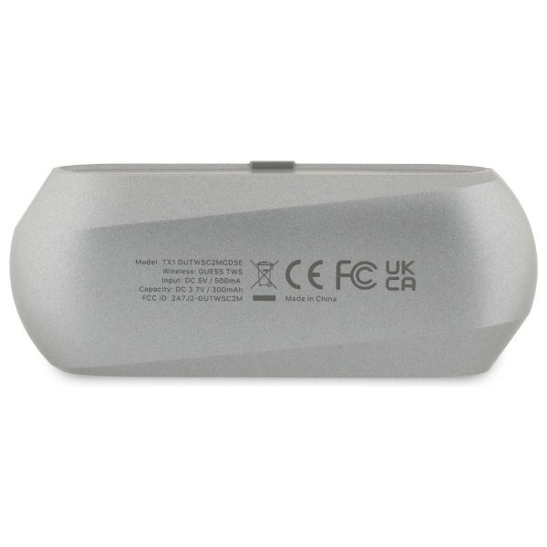 Belaidės ausinės Guess Elongated Metallic Printed Logo TWS + įkrovimo stotelė – pilkos 4