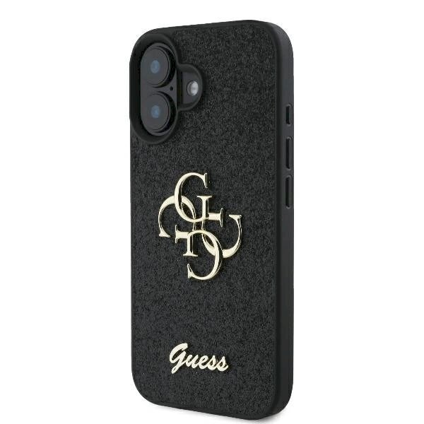 Guess Fixed Glitter Big 4G Dėklas iPhone 16 Plus - juodas 1