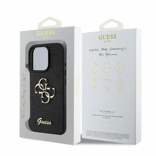 Guess Fixed Glitter Big 4G Dėklas iPhone 16 Pro Max - juodas 3 Guess Fixed Glitter Big 4G Dėklas iPhone 16 Pro Max - juodas 3