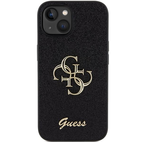 Originalus dėklas Guess Glitter Script Big 4G case skirta iPhone 15 - Juodas 2 Originalus dėklas Guess Glitter Script Big 4G case skirta iPhone 15 - Juodas 2