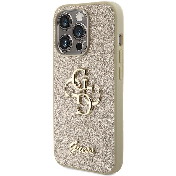 Dėklas Guess Glitter Script Big 4G iPhone 15 Pro - Auksinis 1 Dėklas Guess Glitter Script Big 4G iPhone 15 Pro - Auksinis 1