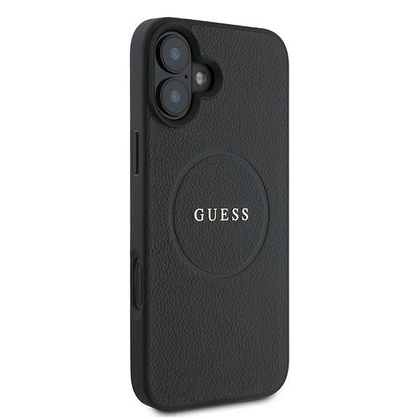 Guess Grained Gold Ring MagSafe Dėklas iPhone 16 Plus - juodas 3 Guess Grained Gold Ring MagSafe Dėklas iPhone 16 Plus - juodas 3