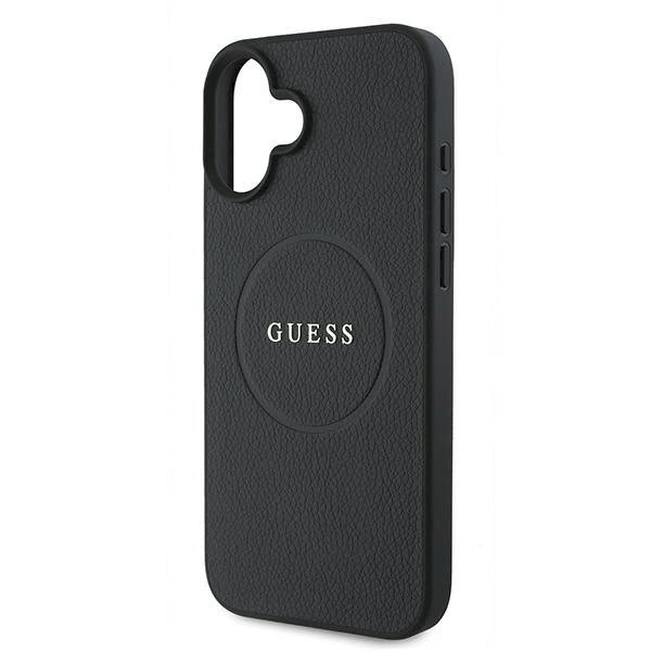 Guess Grained Gold Ring MagSafe Dėklas iPhone 16 Plus - juodas 5 Guess Grained Gold Ring MagSafe Dėklas iPhone 16 Plus - juodas 5