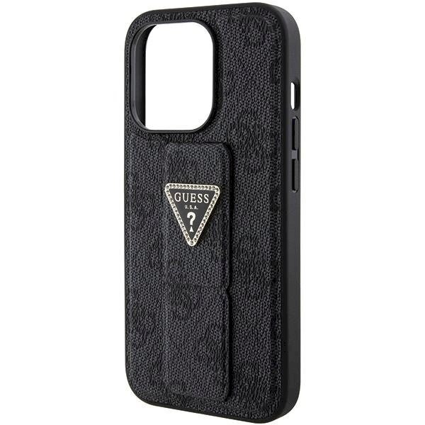 Originalus Guess dėklas Grip Stand 4G Triangle StrassiPhone 15 Pro - Juodas 6 Originalus Guess dėklas Grip Stand 4G Triangle StrassiPhone 15 Pro - Juodas 6