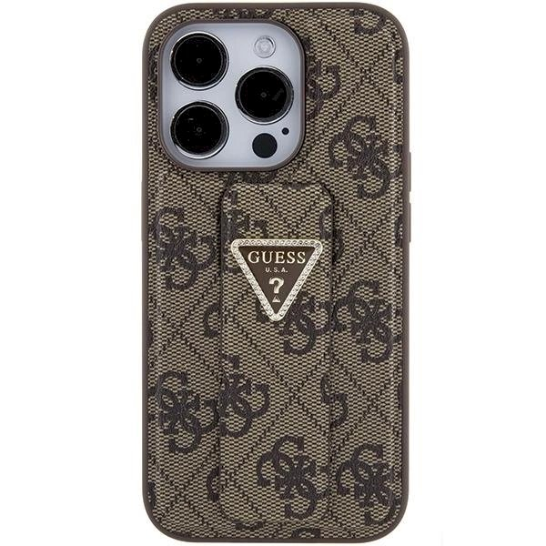 Originalus Guess dėklas Grip Stand 4G Triangle StrassiPhone 15 Pro - Rudas 3 Originalus Guess dėklas Grip Stand 4G Triangle StrassiPhone 15 Pro - Rudas 3