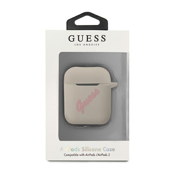 Dėklas Guess GUACA2LSVSGP AirPods Ausinių Dėklas Silicone Vintage pilkas-rožinis 2 Dėklas Guess GUACA2LSVSGP AirPods Ausinių Dėklas Silicone Vintage pilkas-rožinis 2