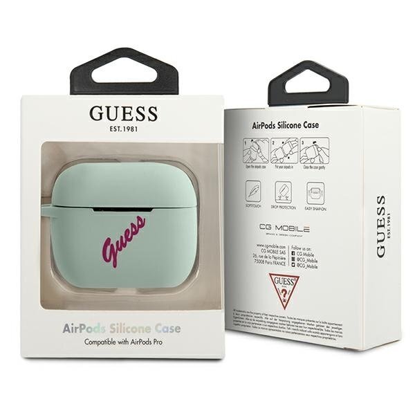 Dėklas Guess GUACAPLSVSBF Silicone Vintage AirPods Pro Ausinių Dėklas  2 Dėklas Guess GUACAPLSVSBF Silicone Vintage AirPods Pro Ausinių Dėklas  2