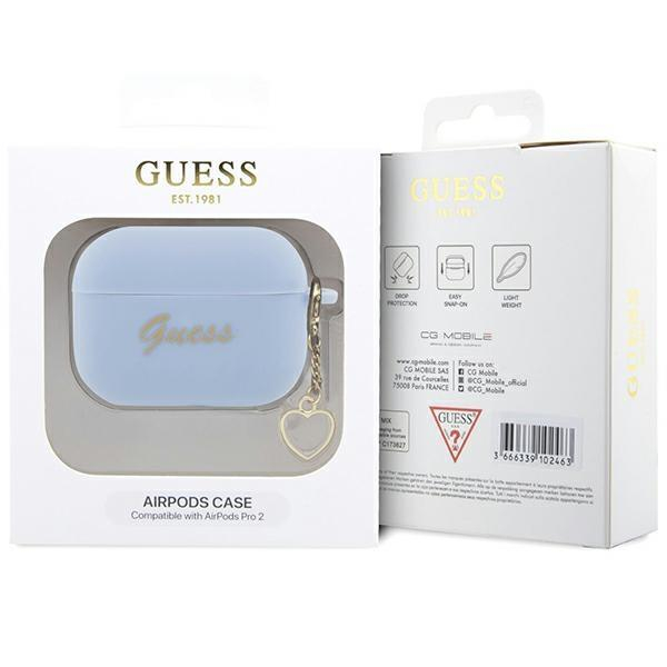 Dėklas ausinėms Guess Charm Heart Collection GUAP2LSCHSB AirPods Pro 2 Mėlynas 3 Dėklas ausinėms Guess Charm Heart Collection GUAP2LSCHSB AirPods Pro 2 Mėlynas 3