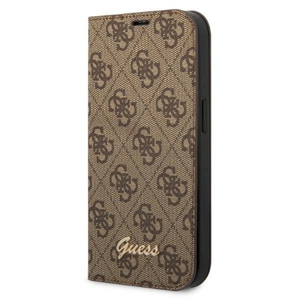 Originalus Guess dėklas GUBKP14SHG4SHW iPhone 14 6.1 Rudas / Rudas book 4G Vintage Auksinis Logo Originalus Guess dėklas GUBKP14SHG4SHW iPhone 14 6.1 Rudas / Rudas book 4G Vintage Auksinis Logo
