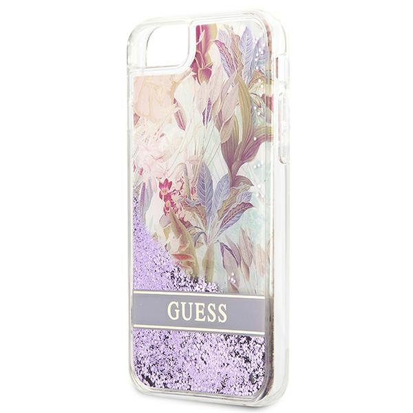 Dėklas Guess Flower Liquid Glitter GUHCI8LFLSU iPhone SE 2022 / SE 2020/7/8 Purpurinis 5 Dėklas Guess Flower Liquid Glitter GUHCI8LFLSU iPhone SE 2022 / SE 2020/7/8 Purpurinis 5