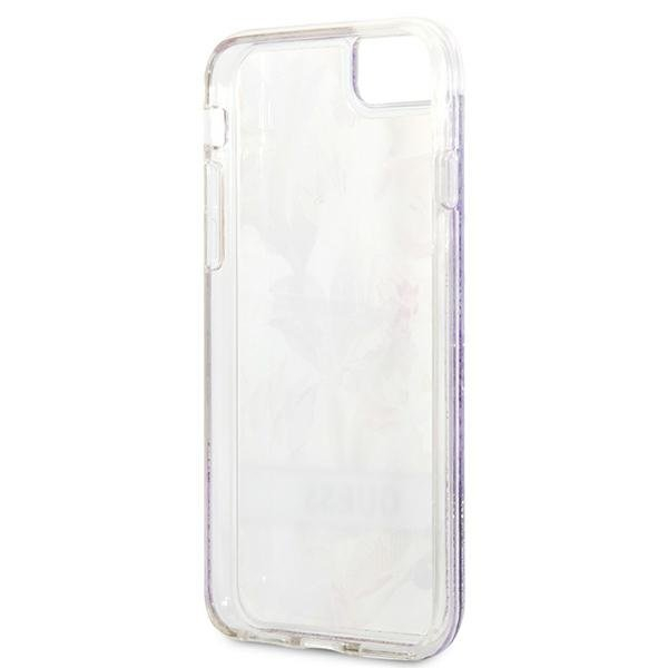 Dėklas Guess Flower Liquid Glitter GUHCI8LFLSU iPhone SE 2022 / SE 2020/7/8 Purpurinis 7