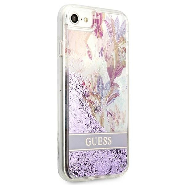 Dėklas Guess Flower Liquid Glitter GUHCI8LFLSU iPhone SE 2022 / SE 2020/7/8 Purpurinis 11 Dėklas Guess Flower Liquid Glitter GUHCI8LFLSU iPhone SE 2022 / SE 2020/7/8 Purpurinis 11