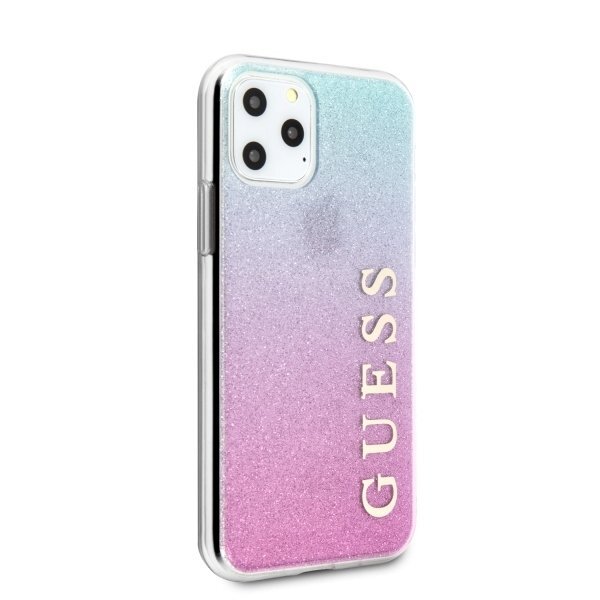 Originalus Guess Dėklas Guhcn58Pcuglpbl Iphone 11 Pro Rožinis Mėlynas Hard Case Glitter Gradient 2