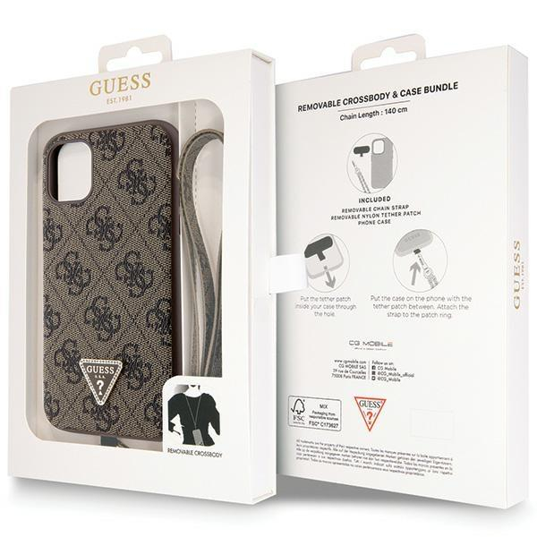 Originalus dėklas Guess GUHCN61P4TDSCPW Case skirta iPhone 11 / Xr - Rudas Crossbody 4G Metal Logo 8 Originalus dėklas Guess GUHCN61P4TDSCPW Case skirta iPhone 11 / Xr - Rudas Crossbody 4G Metal Logo 8