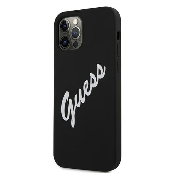Dėklas Guess GUHCP12LLSVSBW Silicone Vintage iPhone 12 Pro Max 6,7" juodas-baltas 1 Dėklas Guess GUHCP12LLSVSBW Silicone Vintage iPhone 12 Pro Max 6,7" juodas-baltas 1