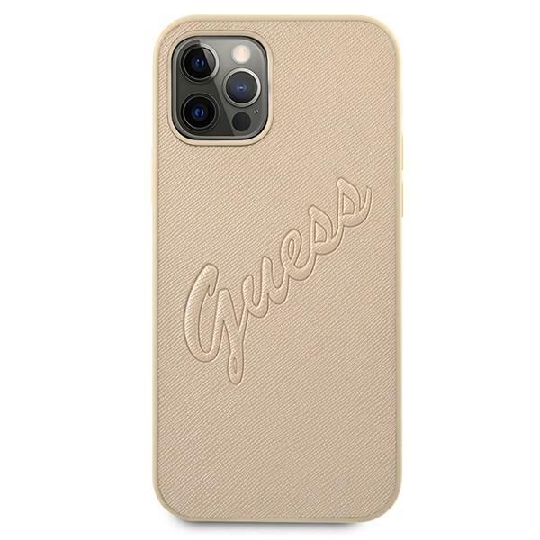 Originalus Guess dėklas GUHCP12LRSAVSLG iPhone 12 Pro Max 6.7 Auksinis Saffiano Vintage Script 2 Originalus Guess dėklas GUHCP12LRSAVSLG iPhone 12 Pro Max 6.7 Auksinis Saffiano Vintage Script 2