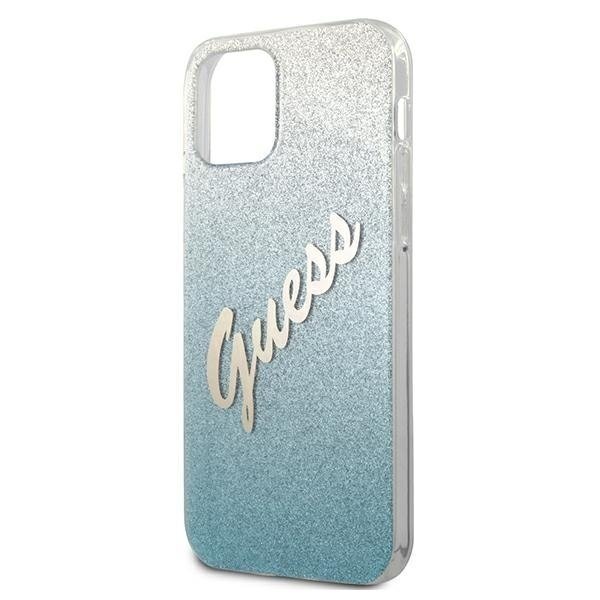 Originalus Guess dėklas GUHCP12MPCUGLSBL iPhone 12/12 Pro mėlynas Glitter Gradient Script 5 Originalus Guess dėklas GUHCP12MPCUGLSBL iPhone 12/12 Pro mėlynas Glitter Gradient Script 5