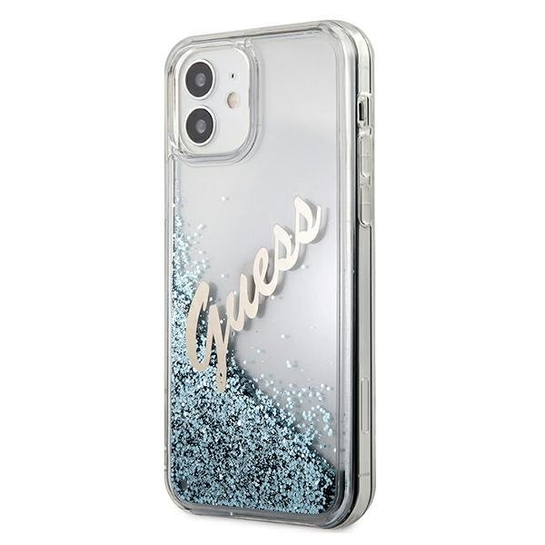 Dėklas Guess GUHCP12SGLVSBL Glitter Vintage Script iPhone 12 mini 5,4" Mėlynas 1 Dėklas Guess GUHCP12SGLVSBL Glitter Vintage Script iPhone 12 mini 5,4" Mėlynas 1