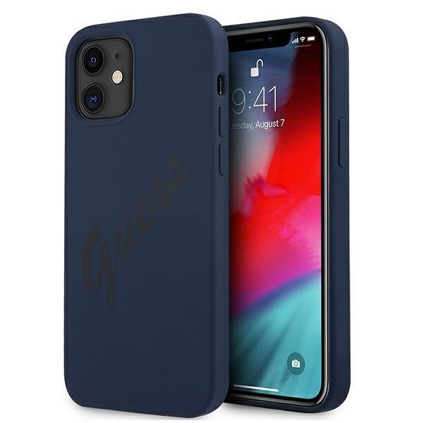 Dėklas Guess GUHCP12SLSVSBL Script Vintage iPhone 12 mini 5,4" Mėlynas Dėklas Guess GUHCP12SLSVSBL Script Vintage iPhone 12 mini 5,4" Mėlynas
