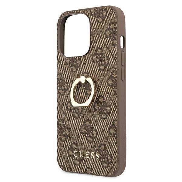 Originalus Guess dėklas GUHCP13L4GMRBR iPhone 13 Pro / 13 6,1" Rudas 4G su žiedu/laikikliu 5 Originalus Guess dėklas GUHCP13L4GMRBR iPhone 13 Pro / 13 6,1" Rudas 4G su žiedu/laikikliu 5