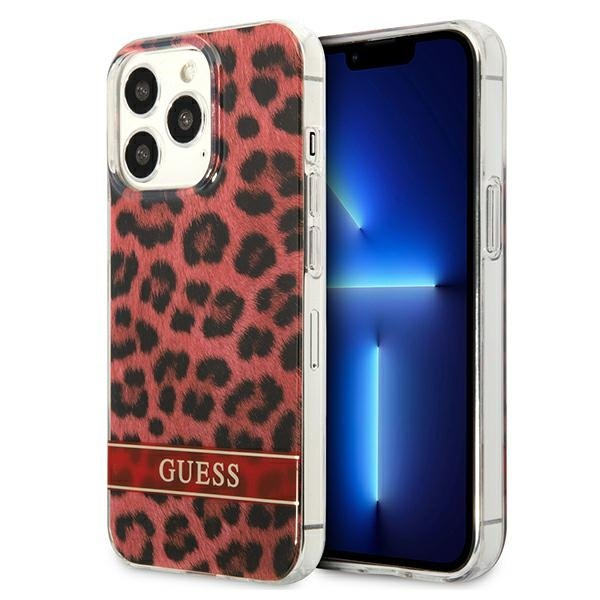 Dėklas Guess Leopard GUHCP13LHSLEOR iPhone 13 Pro Raudonas Dėklas Guess Leopard GUHCP13LHSLEOR iPhone 13 Pro Raudonas