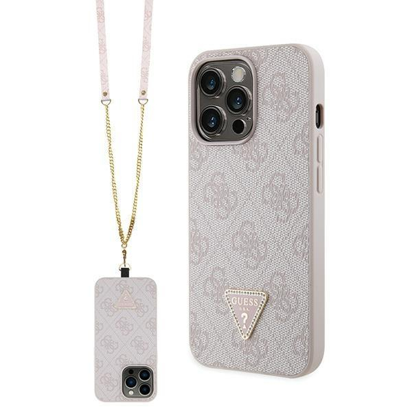 Originalus dėklas Guess GUHCP13LP4TDSCPP case skirta iPhone 13 Pro / 13 - rožinis Crossbody 4G Metal Logo Originalus dėklas Guess GUHCP13LP4TDSCPP case skirta iPhone 13 Pro / 13 - rožinis Crossbody 4G Metal Logo