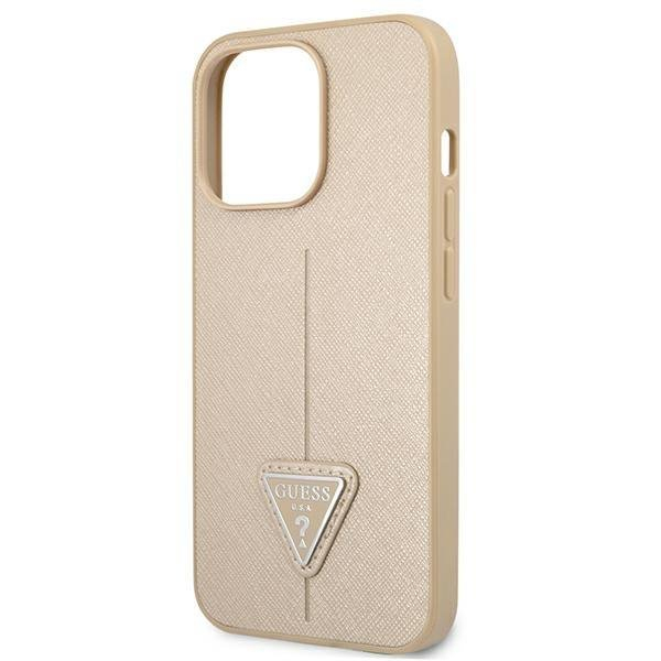 Dėklas Guess SaffianoTriangle Logo GUHCP13LPSATLE iPhone 13 Pro Smėlinis 5 Dėklas Guess SaffianoTriangle Logo GUHCP13LPSATLE iPhone 13 Pro Smėlinis 5