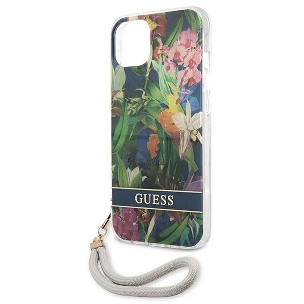 Dėklas Guess Flower Strap GUHCP13MHFLSB iPhone 13 5 Dėklas Guess Flower Strap GUHCP13MHFLSB iPhone 13 5
