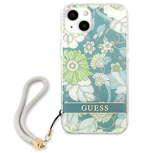 Dėklas Guess Flower Strap GUHCP13SHFLSN iPhone 13 mini Žalias 2 Dėklas Guess Flower Strap GUHCP13SHFLSN iPhone 13 mini Žalias 2