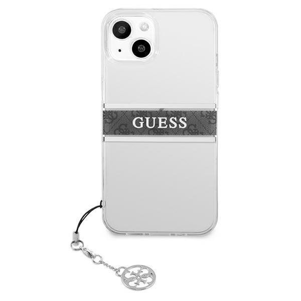 Originalus Guess dėklas GUHCP13SKB4GGR iPhone 13 mini 5,4" Permatomas 4G Grey Strap Charm 2 Originalus Guess dėklas GUHCP13SKB4GGR iPhone 13 mini 5,4" Permatomas 4G Grey Strap Charm 2