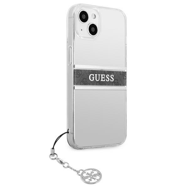 Originalus Guess dėklas GUHCP13SKB4GGR iPhone 13 mini 5,4" Permatomas 4G Grey Strap Charm 3 Originalus Guess dėklas GUHCP13SKB4GGR iPhone 13 mini 5,4" Permatomas 4G Grey Strap Charm 3